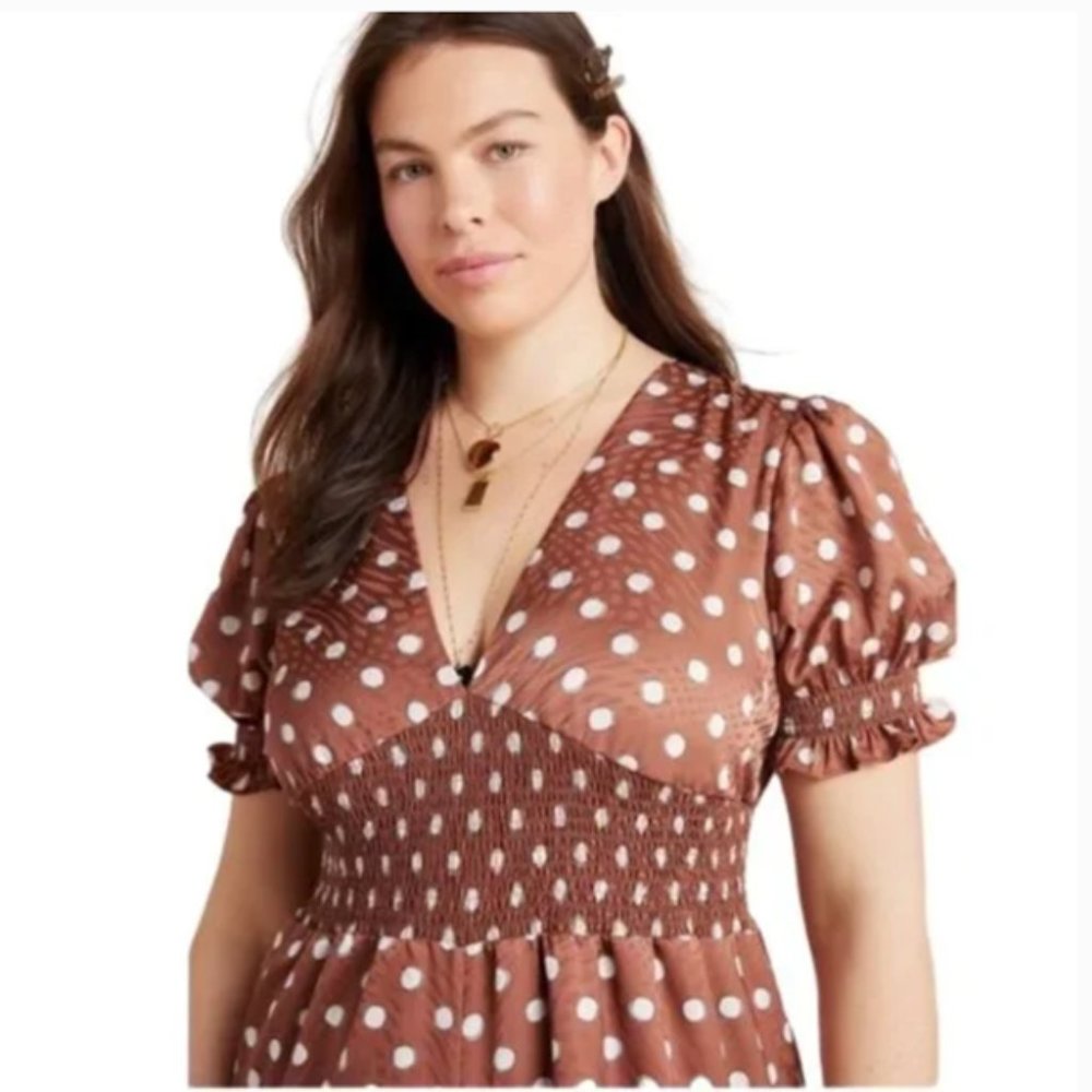 Anthropologie Hutch Odette Brown Plus Size Anthropologie Jumpsuit 1xl - Picture 2 of 11